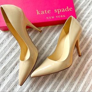 Kate Spade Patent Stilleto Heels Size 8 Licorice Powder IOB